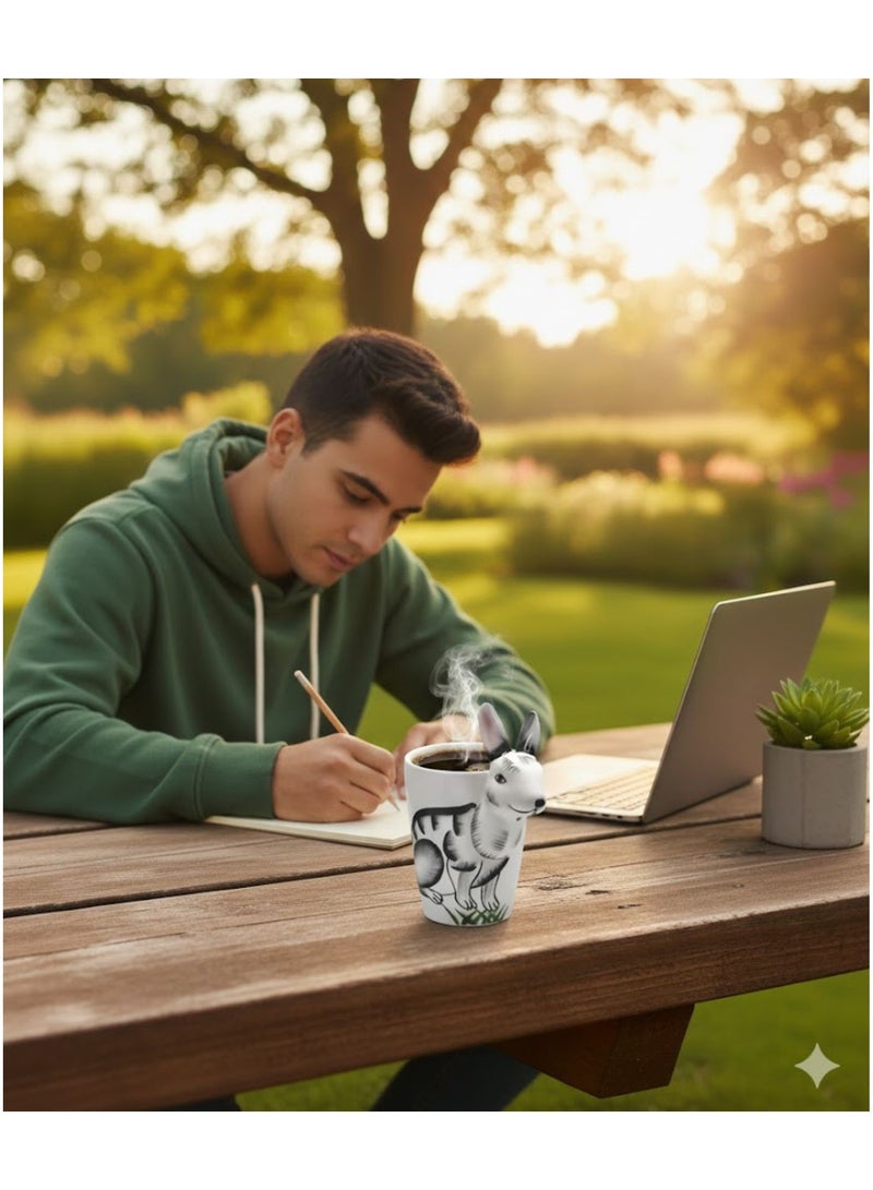 SOLARAE 3D Rabbit-Themed Ceramic Mug – Unique Animal Handle Coffee Cup - Image 4